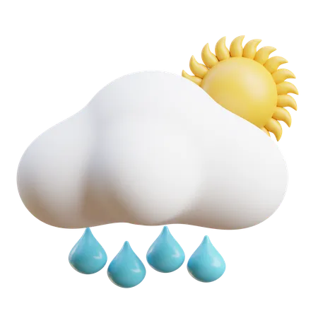 Leichter Regen  3D Icon