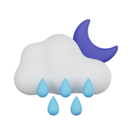 Leichter regen nacht  3D Icon