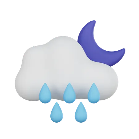 Leichter regen nacht  3D Icon