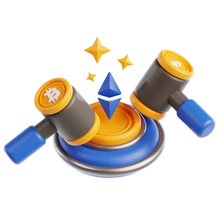 Leilão de criptografia  3D Icon