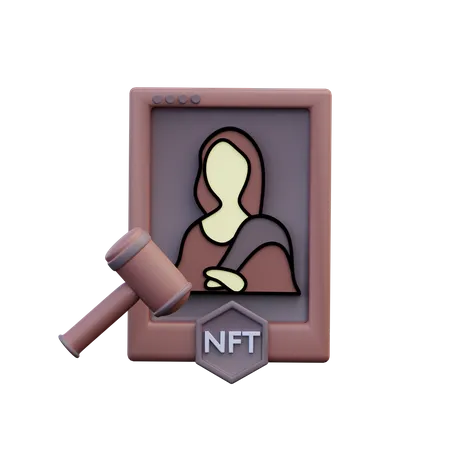 Leilão de NFT  3D Illustration