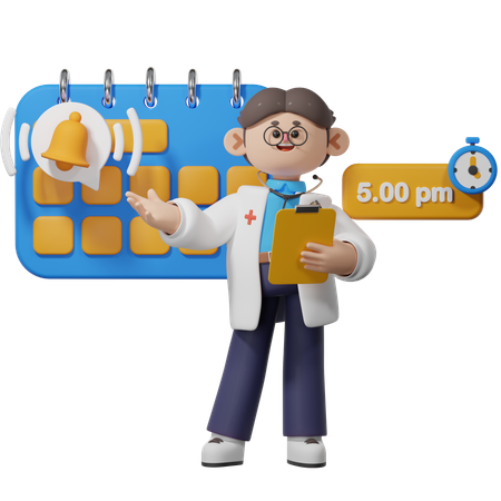 Notificação de lembrete de exame médico  3D Illustration