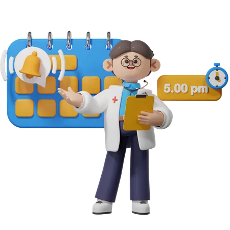 Notificação de lembrete de exame médico  3D Illustration