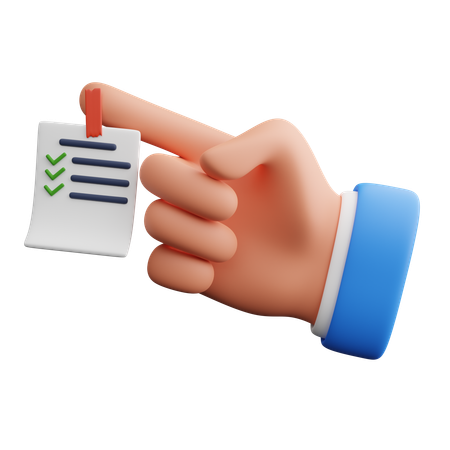 Mão segurando lembretes  3D Icon