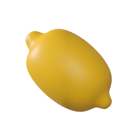 Food Cartoon 3 D Object Food Yellow Lemon 3D Icon