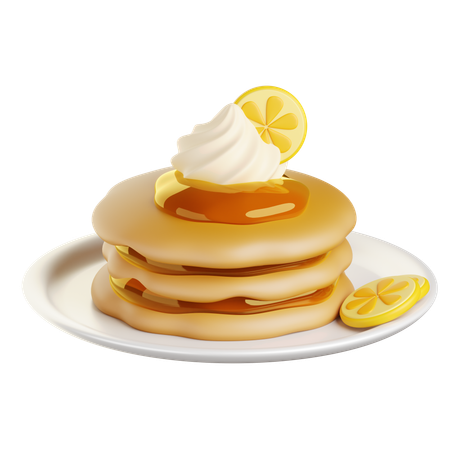 Lemon Curd Pancakes  3D Icon