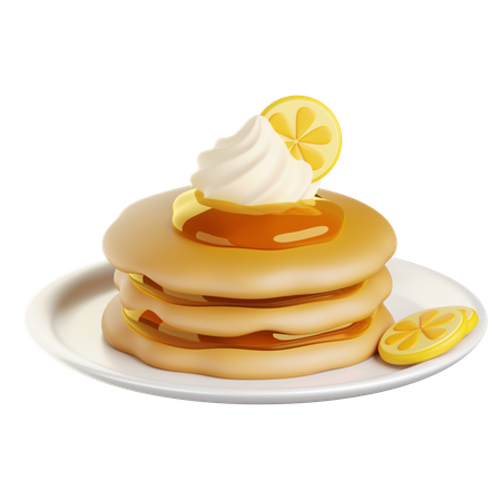 Lemon Curd Pancakes  3D Icon
