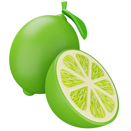Lemon Green And Half  3D Icon