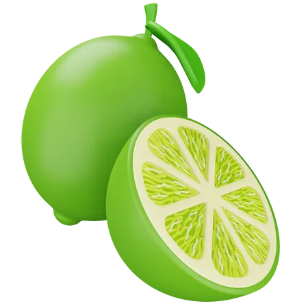 Lemon Green And Half  3D Icon