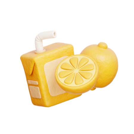 Lemon Juice Box  3D Icon