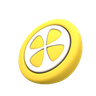 3d lemon slice logo