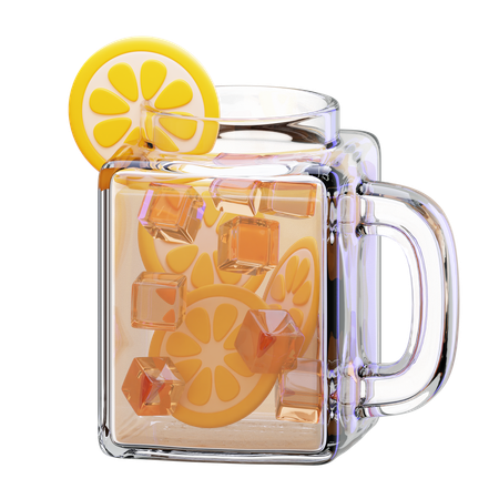 Lemonade With Ice Cubes  3D Icon
