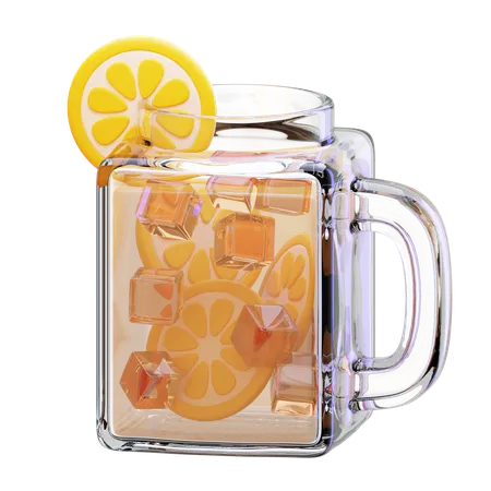 Lemonade With Ice Cubes  3D Icon