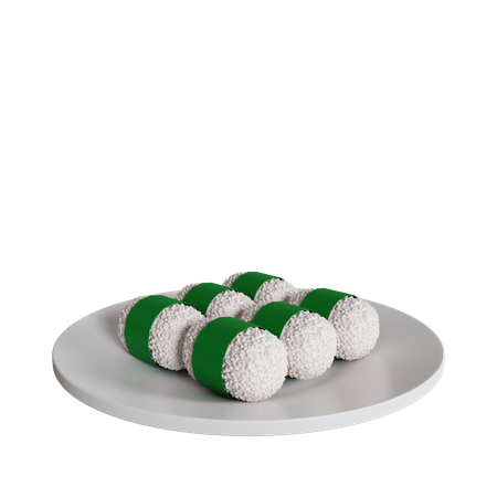 Lemper en un plato  3D Icon