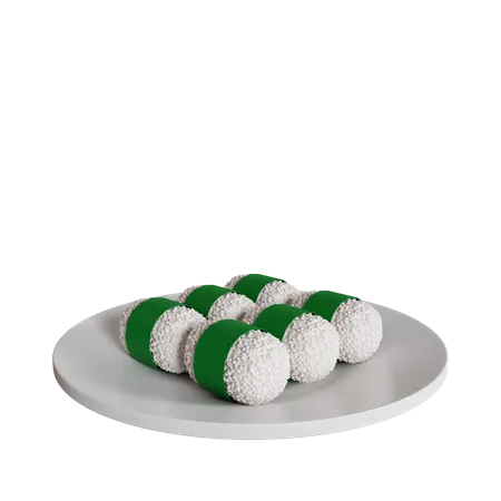 Lemper On A Plate  3D Icon