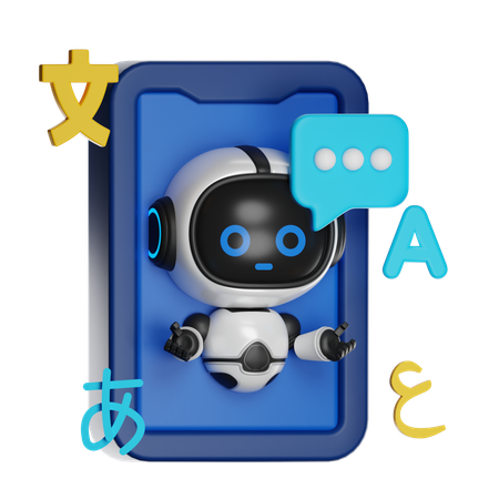 Lenguaje de inteligencia artificial del asistente de teléfono inteligente  3D Icon