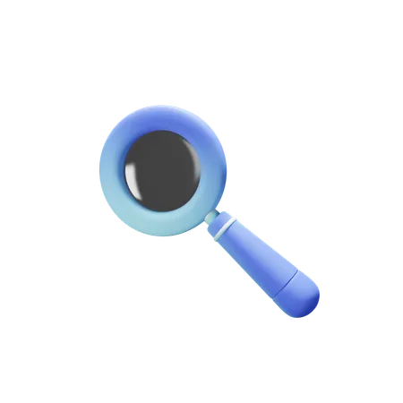 Blue Magnifying Glass 3D Icon