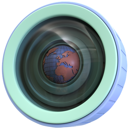 Lente de câmera globo  3D Icon