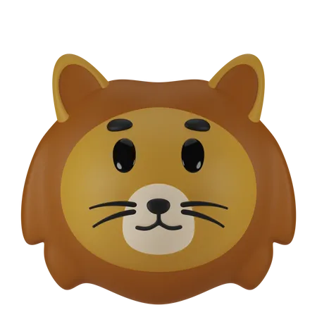 Leon 3 D Cabeza De Animal Emoji 3D Icon