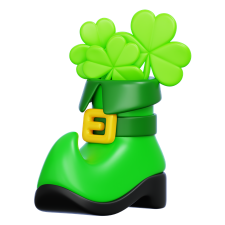 Leprechaun Boots with Clover  3D Icon