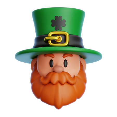 Leprechaun Head With Hat  3D Icon