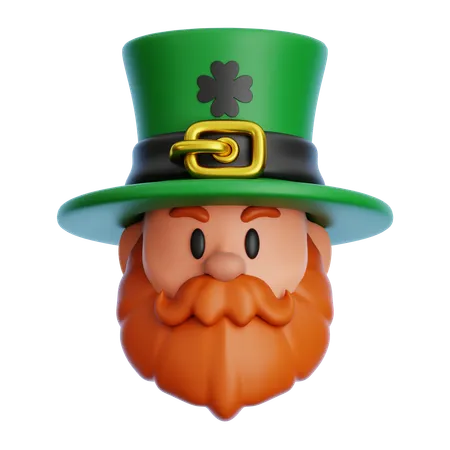 Leprechaun Head With Hat  3D Icon