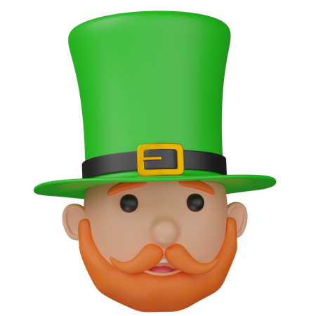 Leprechaun Head With Hat  3D Icon