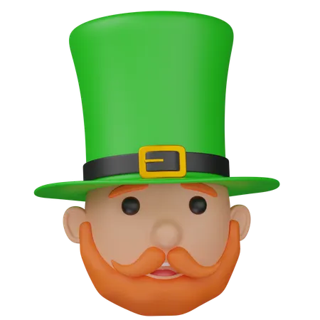 Leprechaun Head With Hat  3D Icon