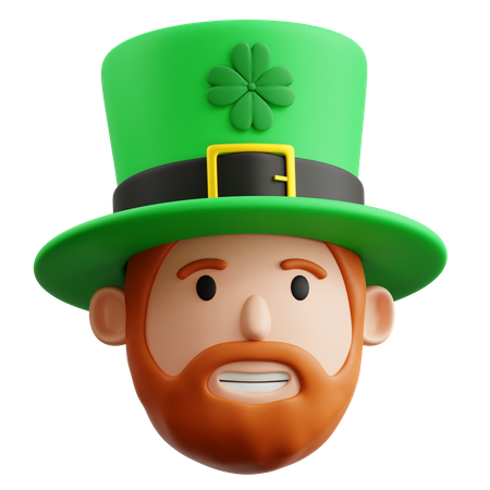 Leprechaun Head With Hat  3D Icon