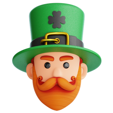 Leprechaun Head With Hat  3D Icon