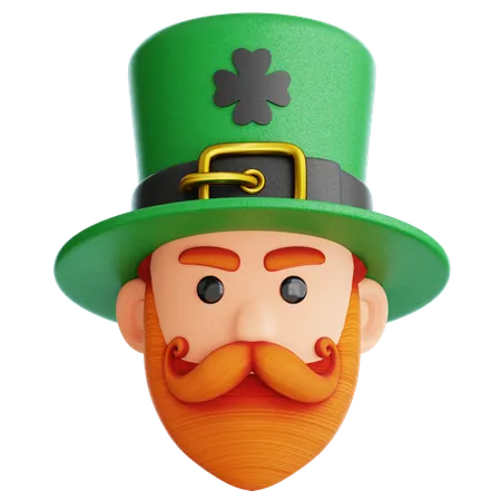 Leprechaun Head With Hat  3D Icon