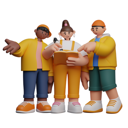 Les étudiants apprennent ensemble  3D Icon