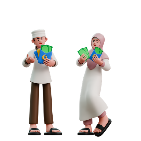 Les musulmans de l'Aïd Fitr partagent THR  3D Illustration