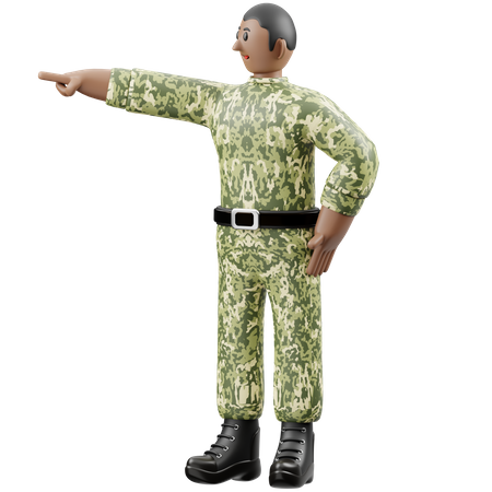Les soldats ont donné des instructions  3D Icon