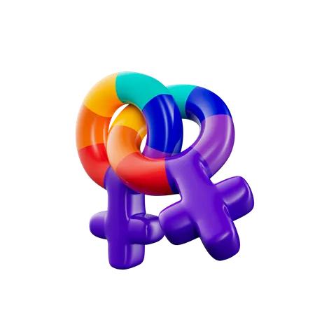 Lesbisches Symbol  3D Icon