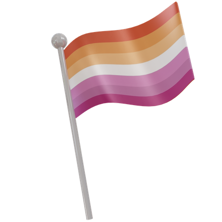 Lesbian Flag 3D Illustration
