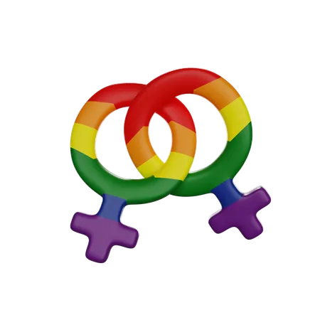 Lesbian Symbol  3D Icon