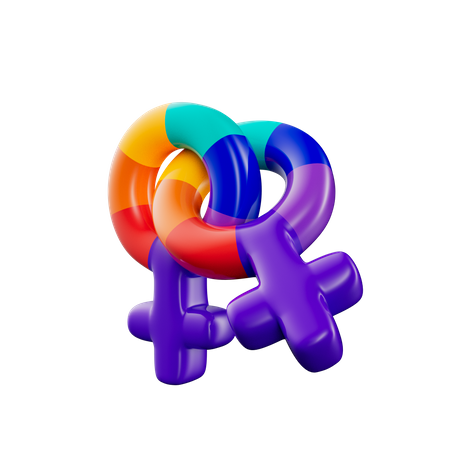 Lesbian Symbol  3D Icon