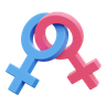 3d lesbian symbol emoji
