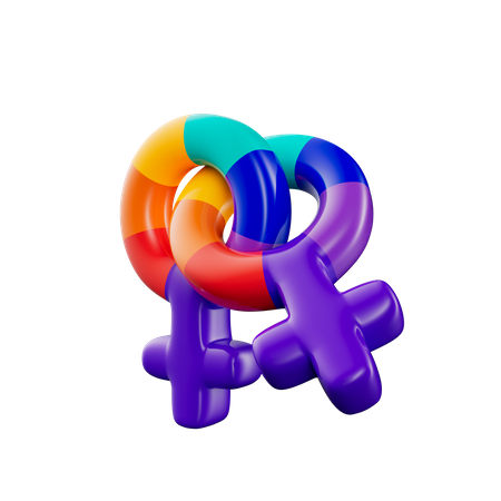 Lesbian Symbol 3D Icon