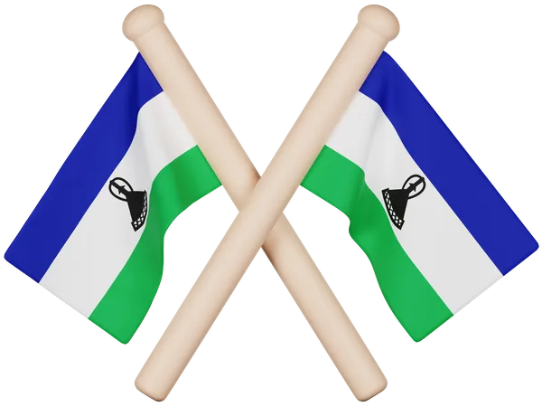 Lesotho Flag  3D Icon