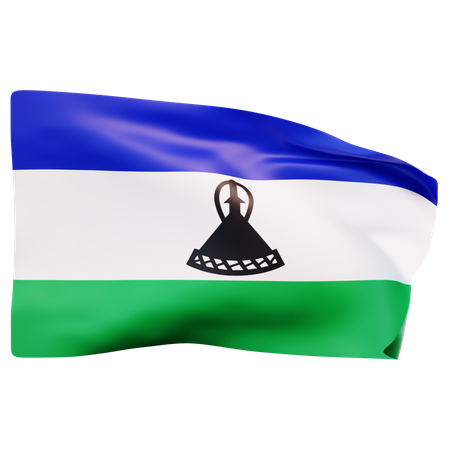 Lesotho Flag  3D Icon