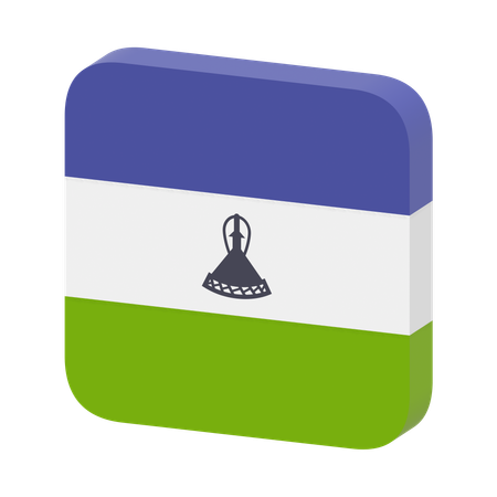 Lesotho Flag  3D Icon