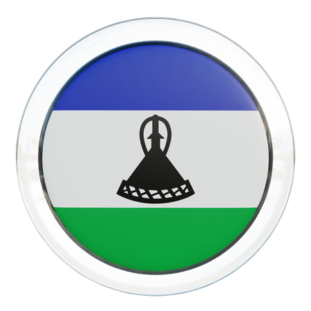 Lesotho Round Flag  3D Icon