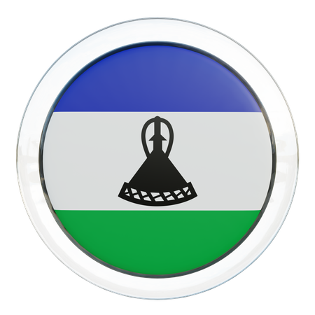 Lesotho Round Flag  3D Icon
