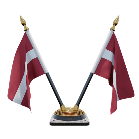 Soporte para bandera de escritorio doble (V) de Letonia  3D Icon