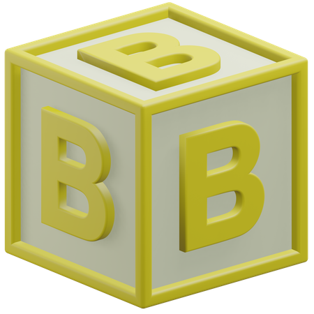Cubo da letra b  3D Icon