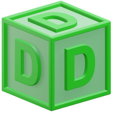 Cubo de la letra d  3D Icon