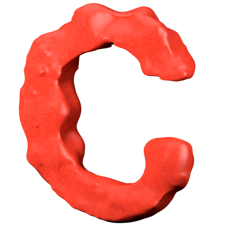 Letra de arcilla C  3D Icon