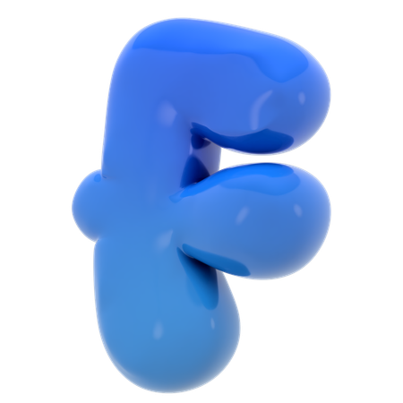 Letra do alfabeto f bolha  3D Icon
